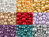 Perline rotonde in vetro, imitazione perle, mix di dimensioni, indicativamente da Ø 4 a 12 mm