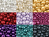 Perle sticlă lucioase, mix mărimi, Ø4-12 mm