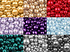Perle sticlă lucioase, mix mărimi, Ø4-12 mm