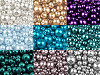 Perles rondes en verre imitation perles, mélange de tailles, environ Ø 4 à 12 mm