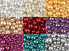 Perles rondes en verre imitation perles, mélange de tailles, environ Ø 4 à 12 mm