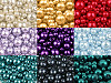 Perle sticlă lucioase, mix mărimi, Ø4-12 mm