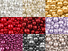 Perline rotonde in vetro, imitazione perle, mix di dimensioni, indicativamente da Ø 4 a 12 mm