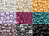 Perle sticlă lucioase, mix mărimi, Ø4-12 mm