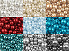Perles rondes en verre imitation perles, mélange de tailles, environ Ø 4 à 12 mm