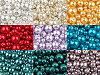 Perles rondes en verre imitation perles, mélange de tailles, environ Ø 4 à 12 mm