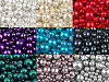 Perles rondes en verre imitation perles, mélange de tailles, environ Ø 4 à 12 mm