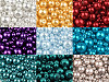 Perline rotonde in vetro, imitazione perle, mix di dimensioni, indicativamente da Ø 4 a 12 mm