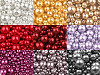 Perles rondes en verre imitation perles, mélange de tailles, environ Ø 4 à 12 mm