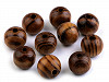 Wooden Round Beads Strip Ø16 mm 