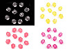Plastic Faceted Beads 4x4 mm Sun