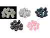 Perline charm metalliche, in plastica, dimensioni: 13 x 15 mm