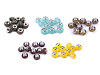 Plastic Metallic Charm Beads 9x14 mm