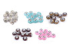 Perline charm metalliche, in plastica, dimensioni: 9 x 14 mm
