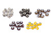 Perline charm metalliche, in plastica, dimensioni: 9 x 14 mm