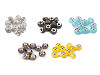 Perline charm metalliche, in plastica, dimensioni: 9 x 14 mm