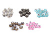 Perline charm metalliche, in plastica, dimensioni: 9 x 14 mm