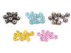 Plastic Metallic Charm Beads 9x14 mm