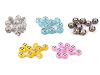 Perline charm metalliche, in plastica, dimensioni: 9 x 14 mm