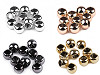 Plastové korálky Metalic s velkým průvlekem / plavkové 8x10 mm