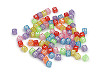 Perline cubiche in plastica, con lettere, dimensioni: 6 mm
