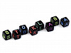 Letter/Alphabet 8x8 mm Cube Plastic Beads