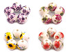 Cuentas redondas de porcelana Floral Ø12 mm 