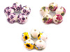 Perles à fleurs rondes en porcelaine, Ø 12 mm 