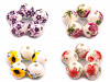 Porcelánové koráliky s kvetmi Ø12 mm 