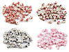 Cuentas redondas de porcelana Floral Ø6 mm