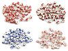 Cuentas redondas de porcelana Floral Ø6 mm