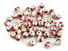 Porzellan Perlen rund Blumen Ø6 mm