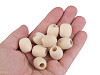 Perles ovales en bois naturel brut, 18 x 20 mm
