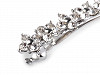 French Hair Clip with Rhinestone Flowers