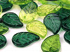 Plastic Transparent Leaf Beads charms 9x14 mm mix
