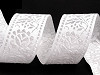 Woven Jacquard Trim Ribbon width 40 mm, white