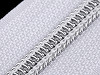 Spirálový zip se stříbrnými zoubky šíře 7 mm délka 50 cm