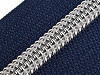 Spirálový zip se stříbrnými zoubky šíře 7 mm délka 60 cm