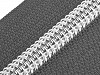 Spirálový zip se stříbrnými zoubky šíře 7 mm délka 65 cm