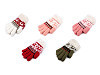 Girls Knit Gloves with Fur, Norwegian pattern
