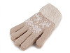 Gants tricotés avec fourrure, motif norvégien