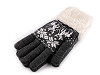 Gants tricotés avec fourrure, motif norvégien