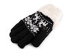 Gants tricotés avec fourrure, motif norvégien