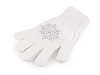 Children's gloves with rhinestones, snowflake