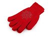 Children's gloves with rhinestones, snowflake