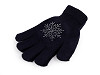 Guantes infantiles con pedrería, copo de nieve