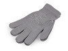 Guantes infantiles con pedrería, copo de nieve