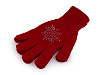 Children's gloves with rhinestones, snowflake