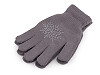 Guantes infantiles con pedrería, copo de nieve