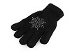 Guantes infantiles con pedrería, copo de nieve